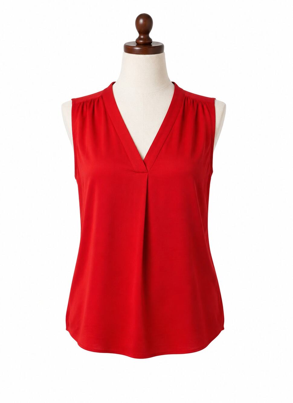 Alfani Red Satin V-Neck Sleeveless Blouse Tank Top - Size M